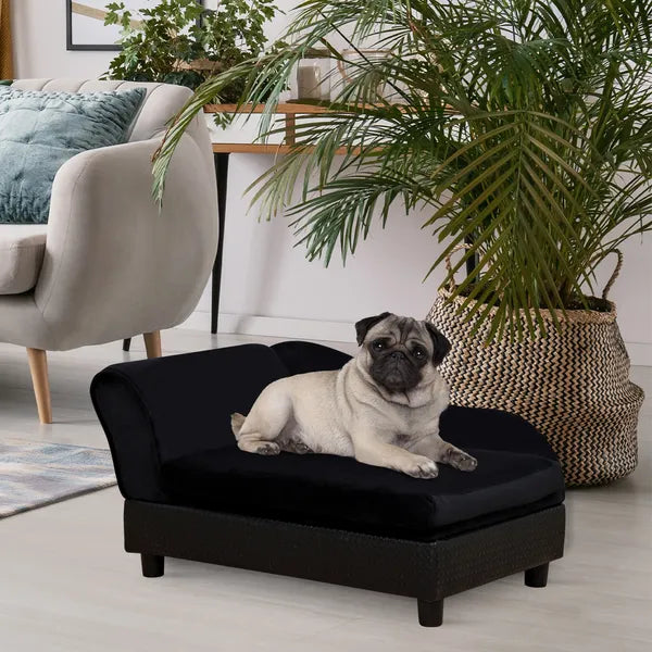 PawHut Luxury Dog Bed for Small Dogs, Hidden Storage, 3" Foam Cushion, Modern Pet Sofa, Black - product image 2