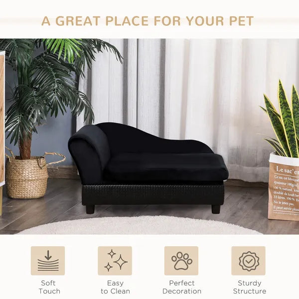 PawHut Luxury Dog Bed for Small Dogs, Hidden Storage, 3" Foam Cushion, Modern Pet Sofa, Black - product image 8