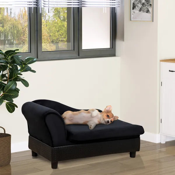 PawHut Luxury Dog Bed for Small Dogs, Hidden Storage, 3" Foam Cushion, Modern Pet Sofa, Black - product image 10