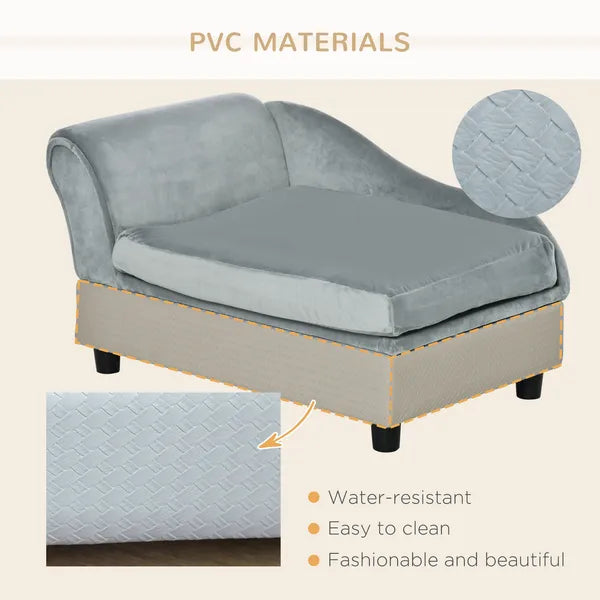 PawHut Luxury Dog Bed for Small Dogs, Hidden Storage, Soft Foam Couch, Modern Pet Furniture, Gray - product image 9