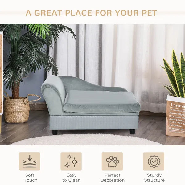 PawHut Luxury Dog Bed for Small Dogs, Hidden Storage, Soft Foam Couch, Modern Pet Furniture, Gray - product image 8