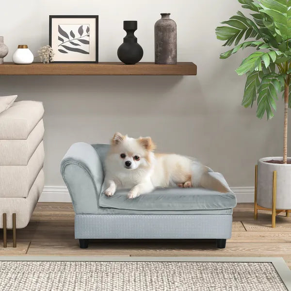 PawHut Luxury Dog Bed for Small Dogs, Hidden Storage, Soft Foam Couch, Modern Pet Furniture, Gray - product image 2