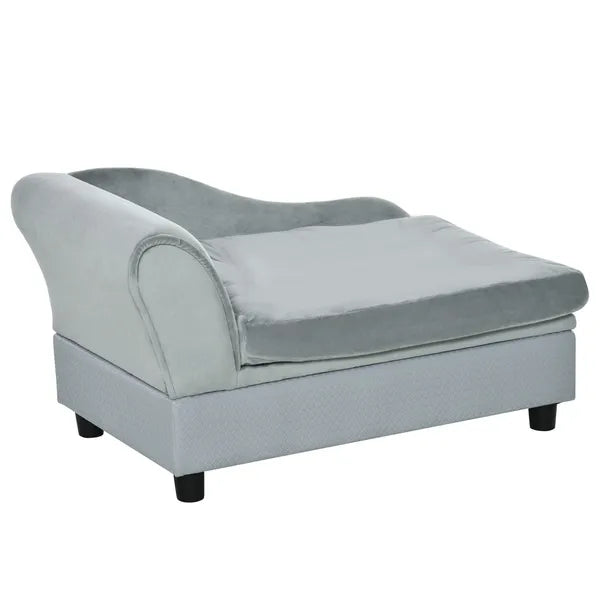 PawHut Luxury Dog Bed for Small Dogs, Hidden Storage, Soft Foam Couch, Modern Pet Furniture, Gray - product image 11