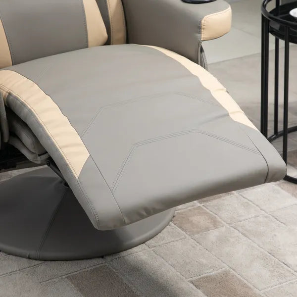 Manual Recliner Armchair with Leg Rest, 135 Degree Recline, Cup Holder and Pocket, Gray - product image 9
