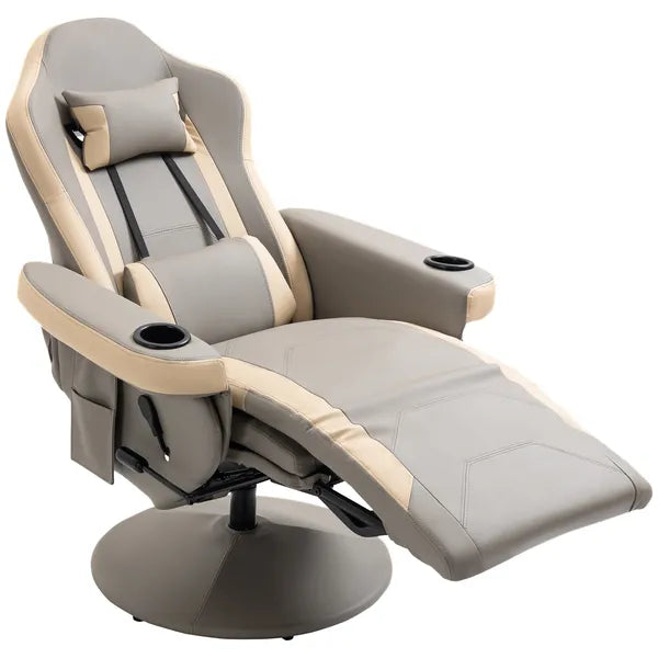 Manual Recliner Armchair with Leg Rest, 135 Degree Recline, Cup Holder and Pocket, Gray - product image 11