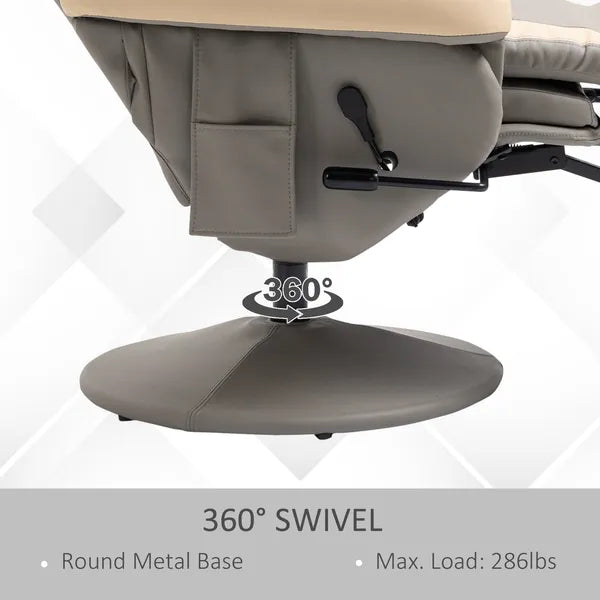 Manual Recliner Armchair with Leg Rest, 135 Degree Recline, Cup Holder and Pocket, Gray - product image 5