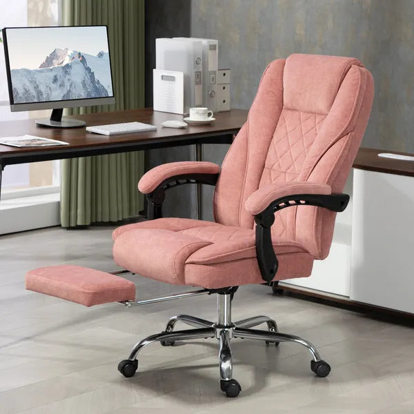 Massage Desk Chair with Footrest, 6-point Vibrating and Heating Functions, Adjustable Height and Back, Pink - product image 10