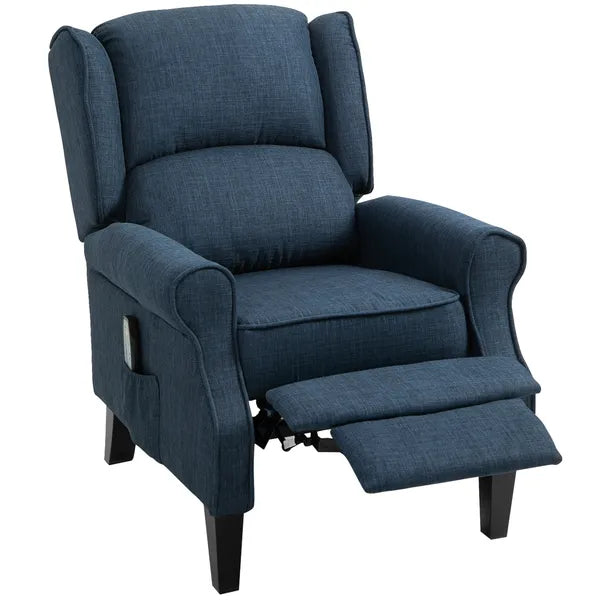 HOMCOM Massage Sofa Chair with Heat, Massage Recliner Chair with Remote Controller, Side Pocket, Blue - product image 11