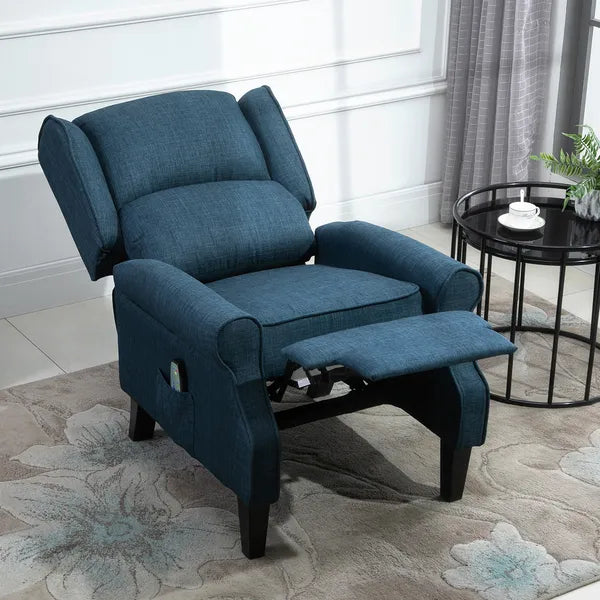 HOMCOM Massage Sofa Chair with Heat, Massage Recliner Chair with Remote Controller, Side Pocket, Blue - product image 10