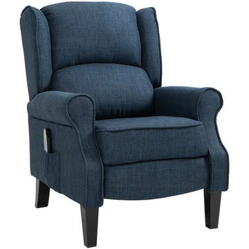 HOMCOM Massage Sofa Chair with Heat, Massage Recliner Chair with Remote Controller, Side Pocket, Blue - product image 1