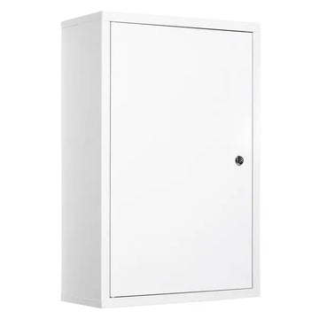 Medicine Cabinet Steel Wall Mount 24x16 3-Tier Storage Lockable White - product image 1