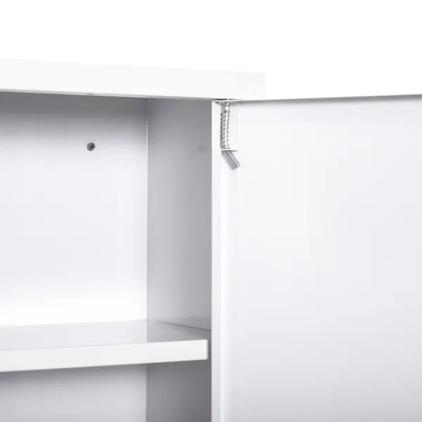 Medicine Cabinet Steel Wall Mount 24x16 3-Tier Storage Lockable White - product image 11