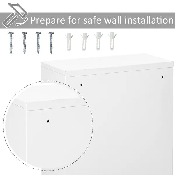 Medicine Cabinet Steel Wall Mount 24x16 3-Tier Storage Lockable White - product image 7