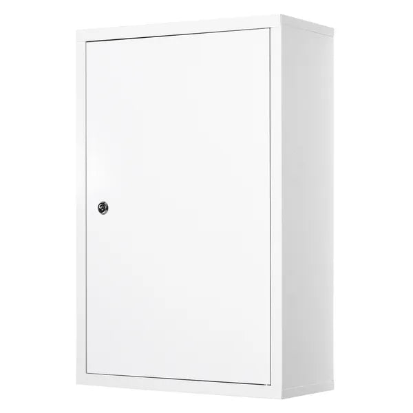 Medicine Cabinet Steel Wall Mount 24x16 3-Tier Storage Lockable White - product image 13