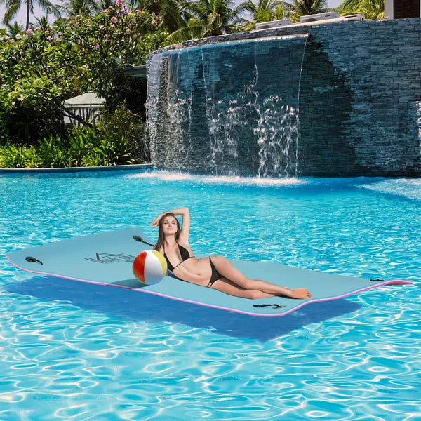 HOMCOM Mega Floating Water Mat, 10' x 5' 3-Layer Pool Float Raft for Lake and Ocean, Portable Foam Construction - product image 6