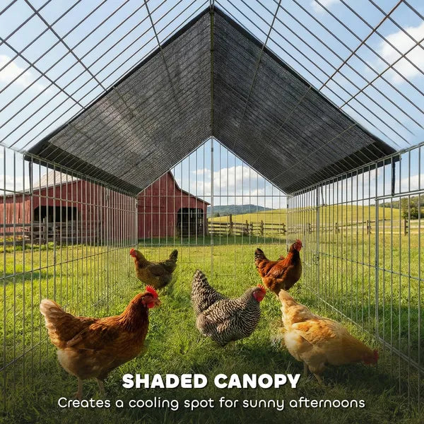 PawHut Metal Chicken Coop with Cover for Backyard Small Animals Duck Rabbit, 71" x 29.5" x 29.5", Black - product image 5