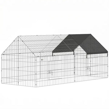 PawHut Metal Chicken Coop with Cover for Backyard Small Animals Duck Rabbit, 71" x 29.5" x 29.5", Black - product image 1