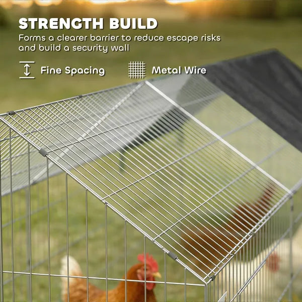 PawHut Metal Chicken Coop with Cover for Backyard Small Animals Duck Rabbit, 71" x 29.5" x 29.5", Black - product image 6