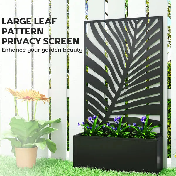 24 Inch Metal Garden Bed with Trellis for Climbing Plants, Model 84H-521V00BK - product image 6