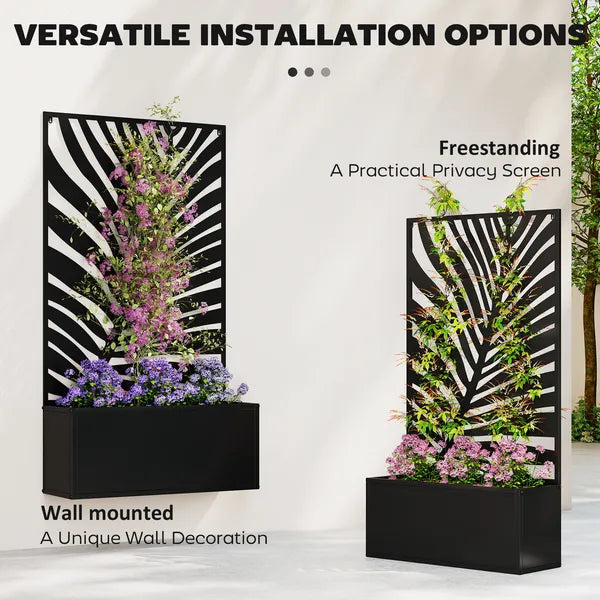 24 Inch Metal Garden Bed with Trellis for Climbing Plants, Model 84H-521V00BK - product image 5