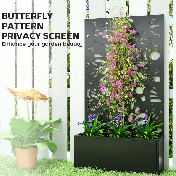 24 Inch Metal Garden Bed with Trellis for Climbing Plants, Model 84H-528V00BK - product image 6