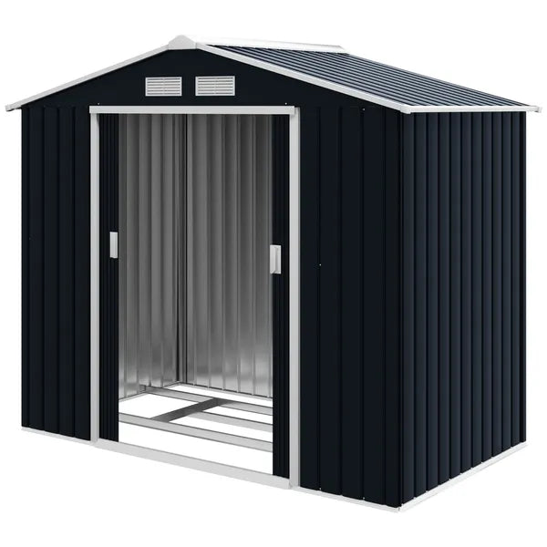 Outsunny Metal Garden Shed 7 x 4 Dark Gray Spacious Outdoor Storage Organizer with Ventilation for Backyard - product image 13