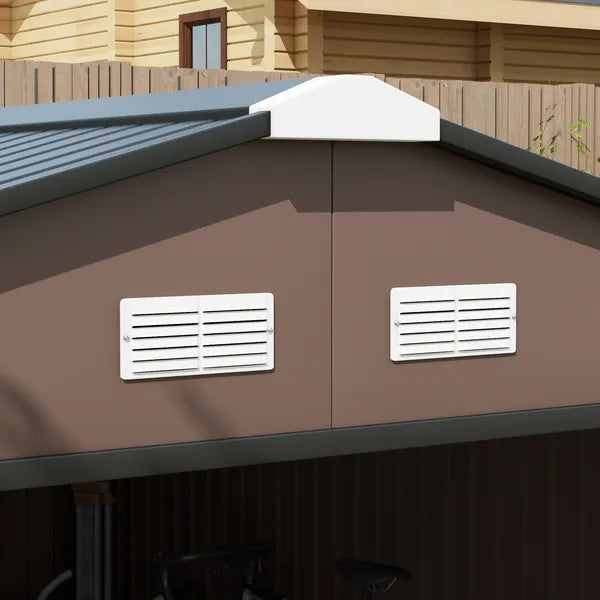 Outsunny Metal Garden Shed Brown Storage Utility Double Locking Doors for Bike Yard Tools - product image 9