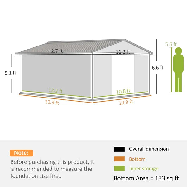 Outsunny Metal Garden Shed Brown Storage Utility Double Locking Doors for Bike Yard Tools - product image 3