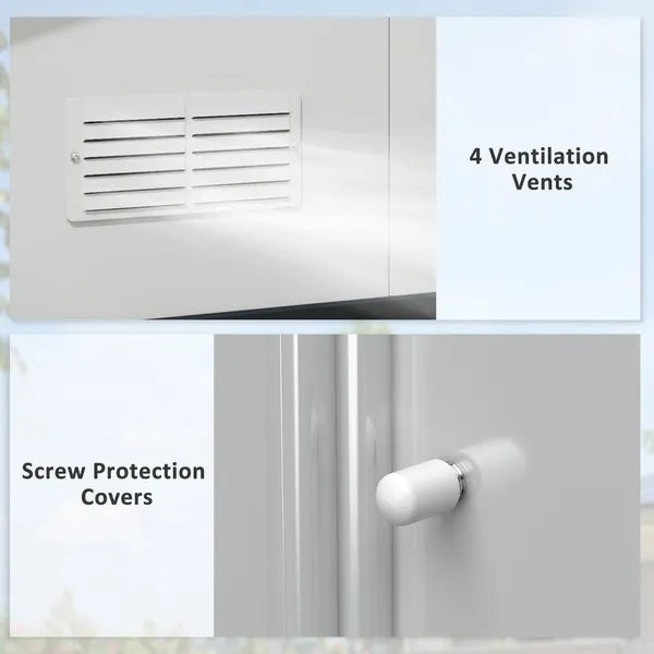 Outsunny Metal Garden Shed White Storage Utility Double Locking Doors for Bike Yard Tools - product image 8