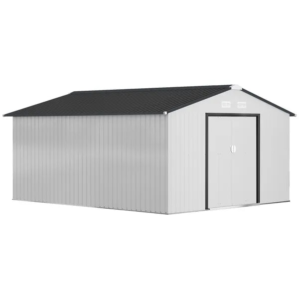 Outsunny Metal Garden Shed White Storage Utility Double Locking Doors for Bike Yard Tools - product image 12
