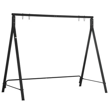Outsunny Metal Porch Swing Stand 528 lb Capacity for Backyard Patio and Lawn Black - product image 1