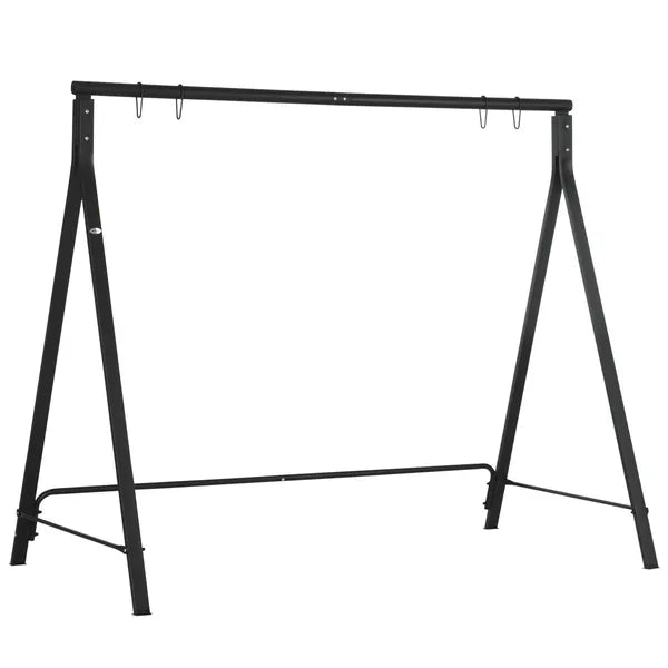 Outsunny Metal Porch Swing Stand 528 lb Capacity for Backyard Patio and Lawn Black - product image 1