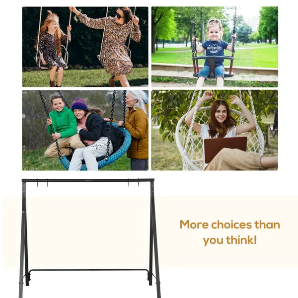Outsunny Metal Porch Swing Stand 528 lb Capacity for Backyard Patio and Lawn Black - product image 5