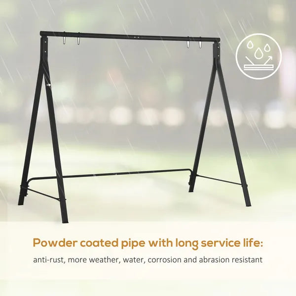 Outsunny Metal Porch Swing Stand 528 lb Capacity for Backyard Patio and Lawn Black - product image 4