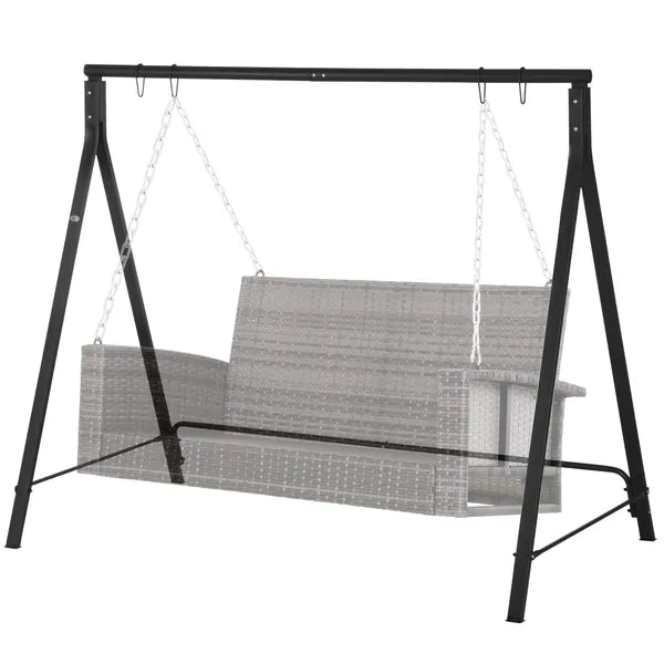 Outsunny Metal Porch Swing Stand 528 lb Capacity for Backyard Patio and Lawn Black - product image 13