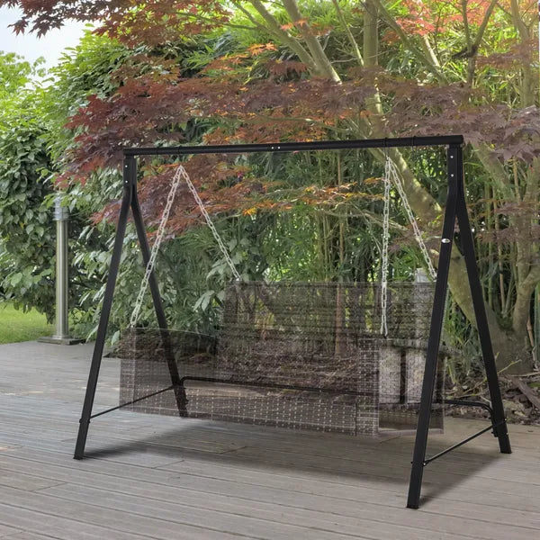 Outsunny Metal Porch Swing Stand 528 lb Capacity for Backyard Patio and Lawn Black - product image 12