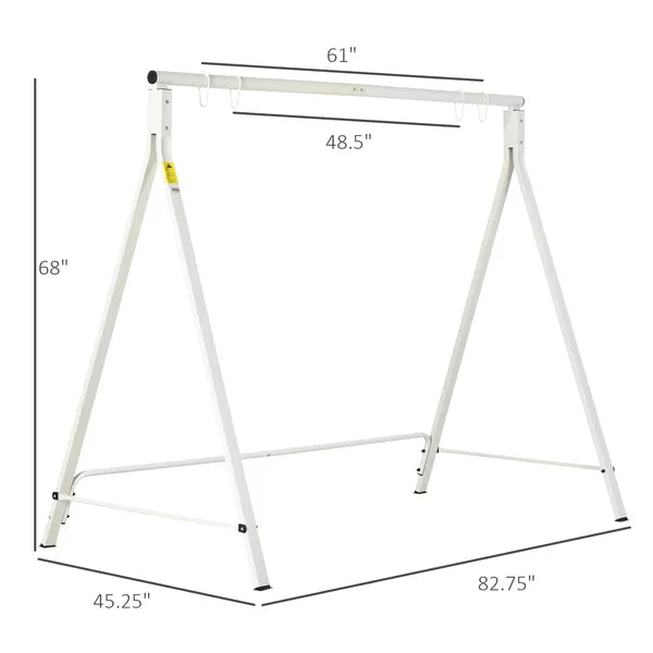 Metal Porch Swing Stand with 528 lb Capacity, White - product image 3