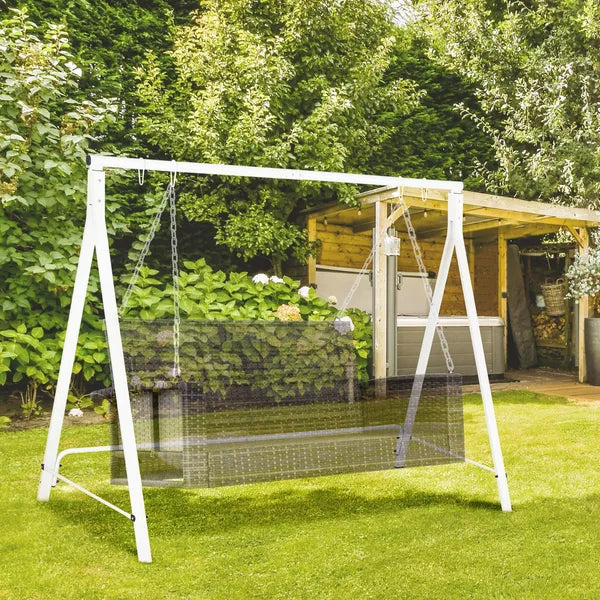 Metal Porch Swing Stand with 528 lb Capacity, White - product image 2