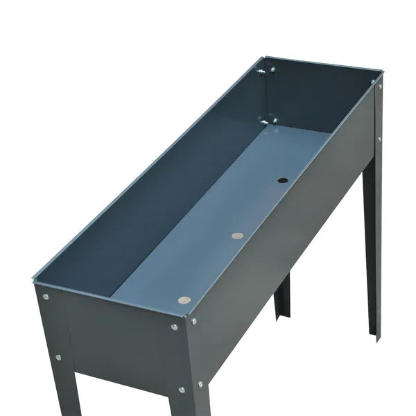 Outsunny Metal Raised Garden Bed Planter Box 40" x 12" x 32" Dark Grey Durable Outdoor Gardening Solution - product image 9