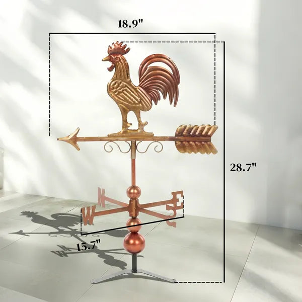 Outsunny Metal Rooster Weathervane, Roof Mount Wind Direction Indicator, Outdoor Weather Vanes - product image 2