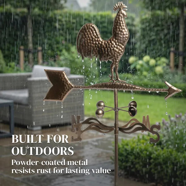 Metal Rooster Weathervane, Roof Mount Wind Direction Indicator, Outdoor Weather Vanes - product image 5