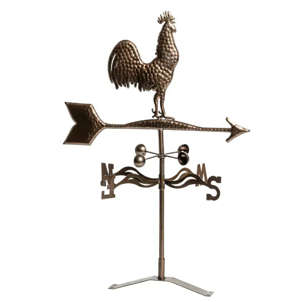 Metal Rooster Weathervane, Roof Mount Wind Direction Indicator, Outdoor Weather Vanes - product image 1