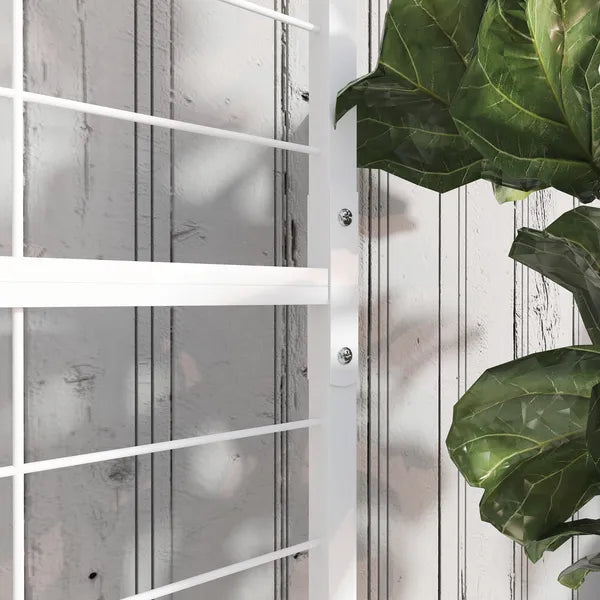 Outsunny Metal Tall Plant Stand with Trellis and Hanging Bar, Plant Holder for Indoor Outdoor Use, 36 Inch x 12.8 Inch x 74 Inch, White - product image 9