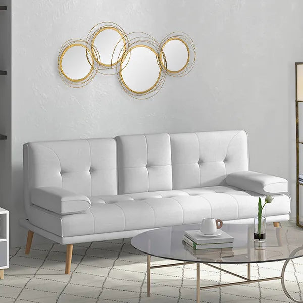 HOMCOM Metal Wall Art Modern Mirror Decor Home Hanging Wall Sculptures for Living Room Bedroom Dining Room Gold - product image 9