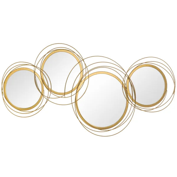 HOMCOM Metal Wall Art Modern Mirror Decor Home Hanging Wall Sculptures for Living Room Bedroom Dining Room Gold - product image 11
