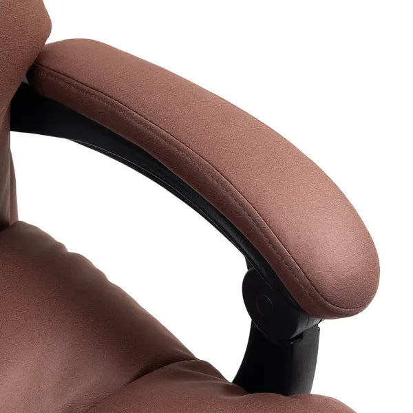 Microfibre Massage Office Chair, Heated Reclining Chair with Footrest, Double-tier Padding, Swivel Wheels, Coffee - product image 9