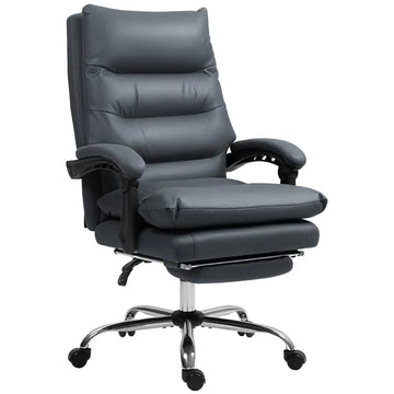 Vinsetto Microfibre Massage Office Chair, Heated Reclining Chair with Footrest, Double-tier Padding, Swivel Wheels, Dark Gray - product image 1