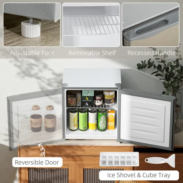 HOMCOM Mini Freezer Countertop, 1.1 Cu.Ft Compact Upright Freezer with Removable Shelves, Reversible Door for Home, Dorm, Apartment and Office, Gray - product image 6