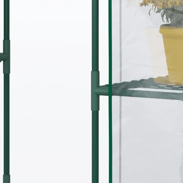 Outsunny Walk In Mini Greenhouse with 6 Shelves and Roll Up Door Clear - product image 8