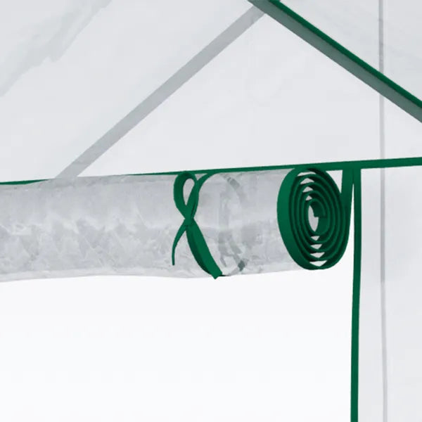 Outsunny Walk In Mini Greenhouse with 6 Shelves and Roll Up Door Clear - product image 9